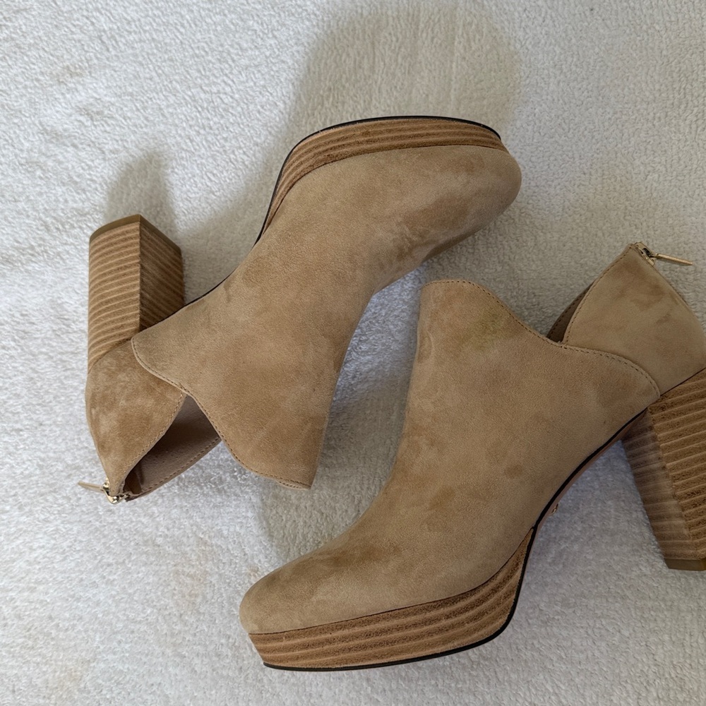 Tan Suede Ankle Boots - Picture 3 of 8